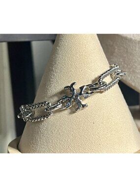 Tory Burch Silver Roxanne Chainlink Bracelet NEW!  IN ORIGINAL PACKAGING